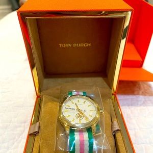 NWT Tory Burch adjustable web strap watch